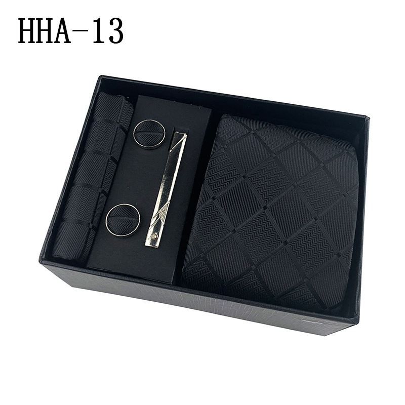 Picture of Factory Wholesale Men's Tie Business Dress Wedding Photo Suit Accessories Tie Cufflinks Square Tie Gift Box