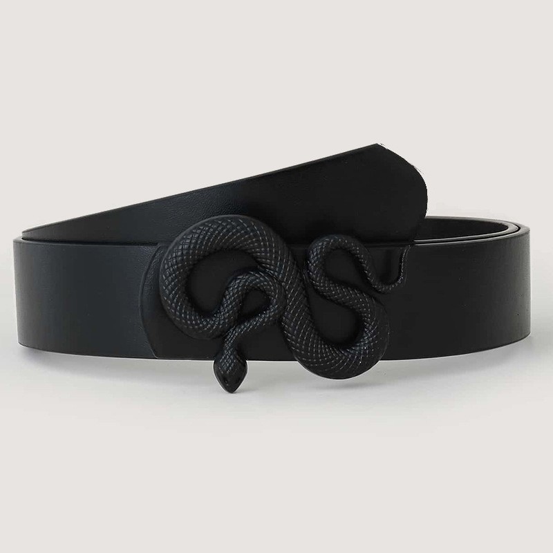 Cross-border fashion creative animal snake buckle retro belt men's European and American personality exaggerated belt with jeans tide