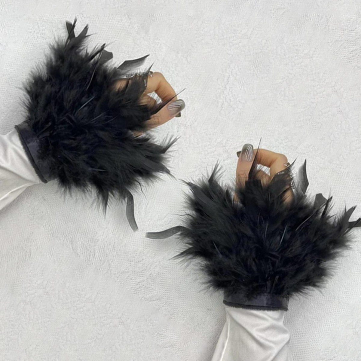 Cross-border black turkey feather color feather ring Amazon special bracelet turkey feather hairband bracelet