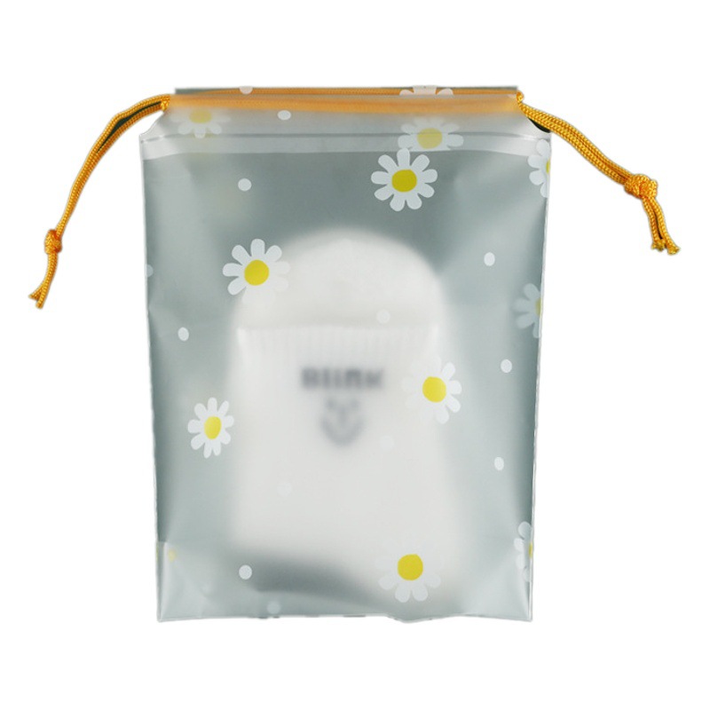 PE translucent frosted pull drawstring bag clothing underwear socks towel bear storage plastic packaging bag wholesale