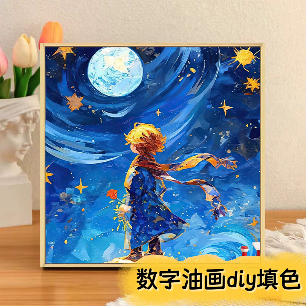 Picture of The child prodigy of Naohai diy digital oil painting manual coloring animation Ao C Naozha oil painting decorative painting