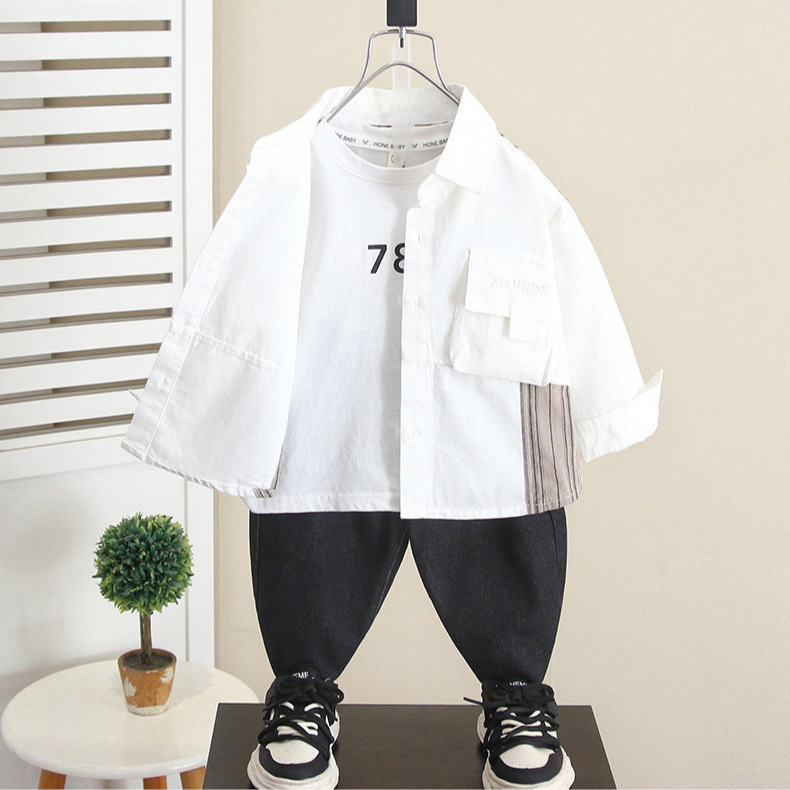 Picture of 6266 Children's Long Sleeve Shirt Spring and Autumn 2024 New Boys' Autumn Styline Shirt Baby's Autumn Clothes