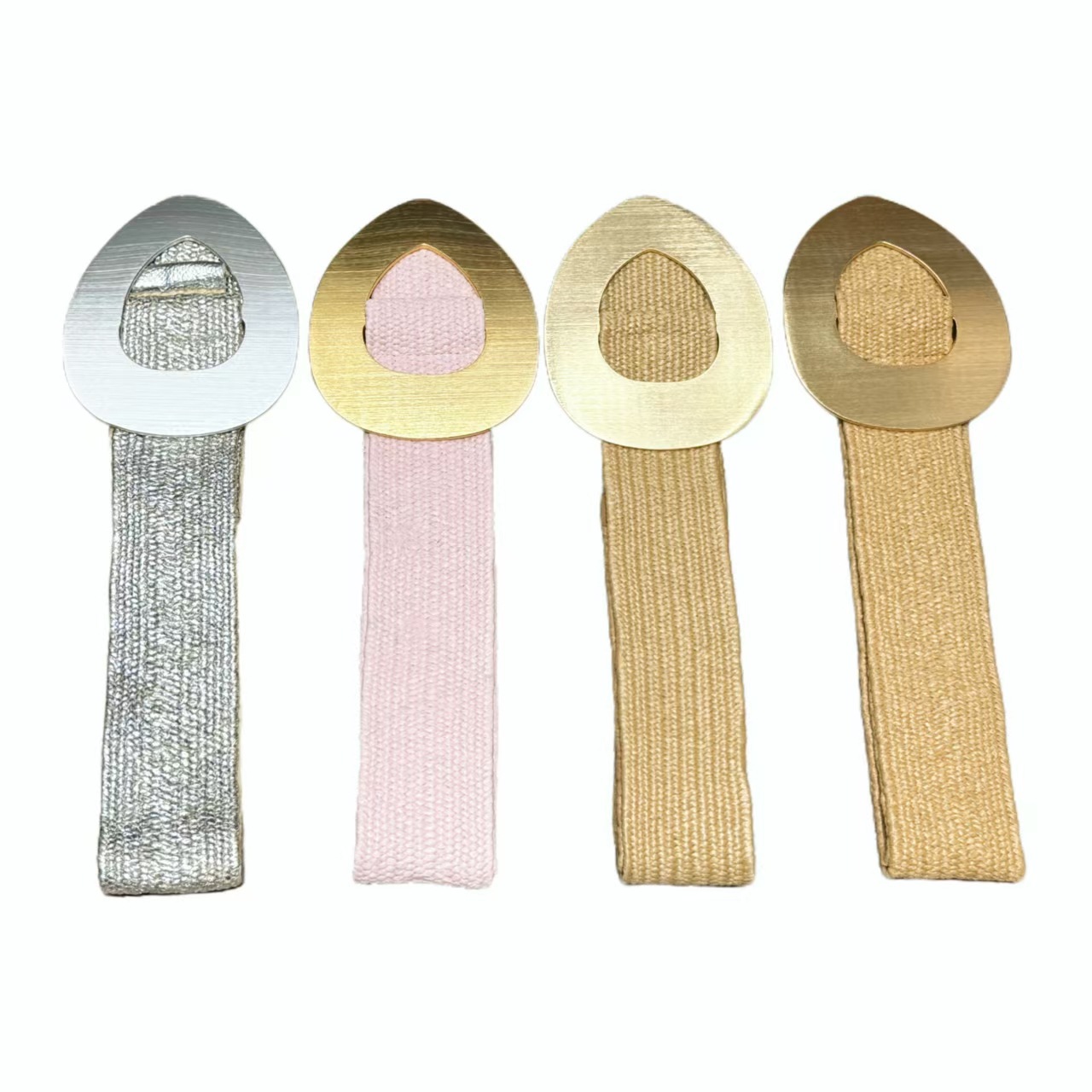 Cross-Border Amazon Aluminum Plate Buckle Pp Grass Woven Non-Porous Wide Belt Elastic Elastic Band Versatile Decorative Belt