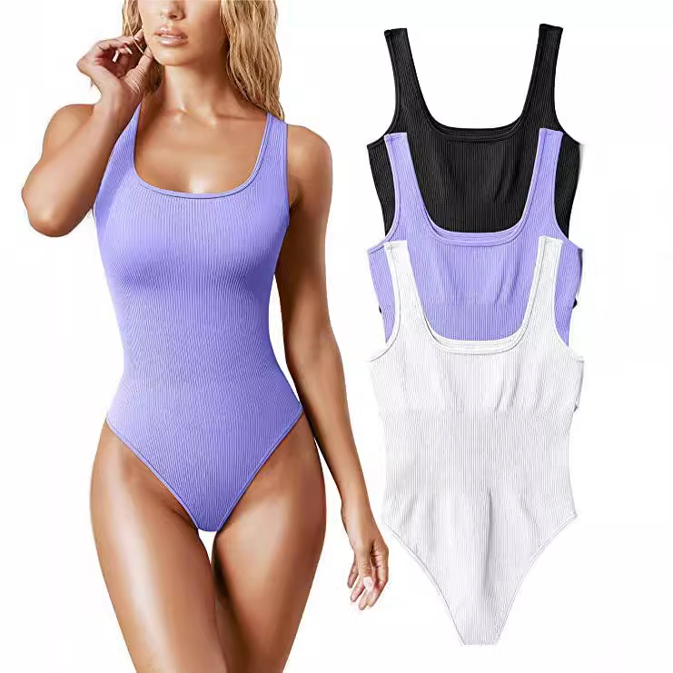 Picture of Europe and the United States cross-border foreign trade Amazon AliExpress independent station women's U-collar sleeveless vest tight jumpsuit