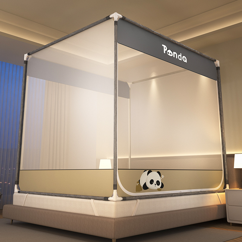 Picture of Class A Mosquito Net Household Bedroom Three-door New Bracket Tattoo Children's Anti-fall Anti-drop Bed Fully Surrounded Bottomless 1.8