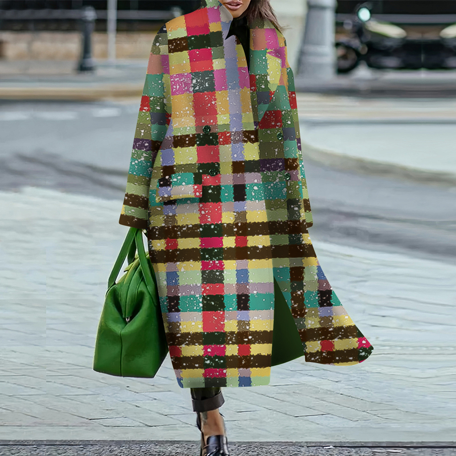 Picture of Amazon Cross-border Foreign Trade Europe and America Explosions Loose Winter and Autumn Women's Woolen Jacket Warm Commuting Elegant Coat