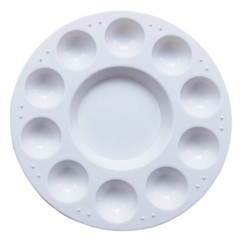 Source Spot 10-Hole Round Palette 17cm White Round Paint Palette Wholesale