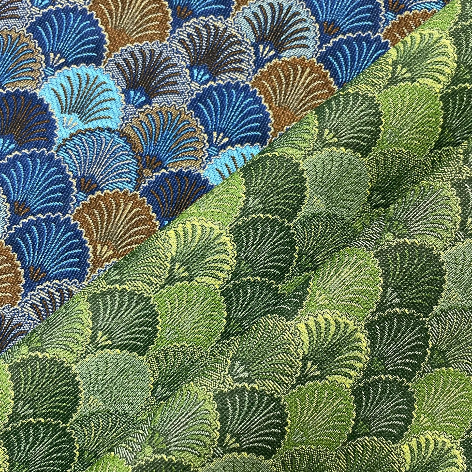 Picture of 0.6MMPVC Printed Leather Shell Flower Peacock Pattern Woven Bags Shoes Decoration Leather Fabric