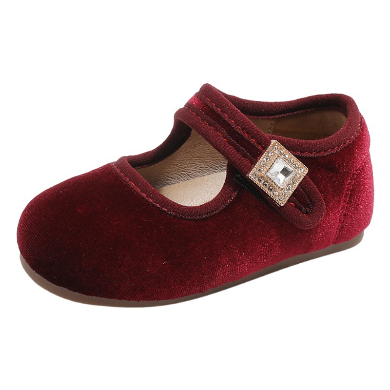 Girls Cloth Shoes 2025 Spring New Corduroy Princess Shoes Baby Soft Sole Toddler Shoes Children Baby Shoes Spring