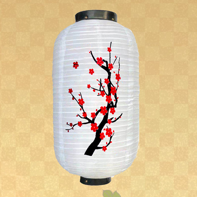 Picture of Japanese Style Lantern and Korean Style Folding Mid-Autumn Silk Cloth Lantern Chandelier Plum Blossom Ancient Style Sushi Dish Decoration