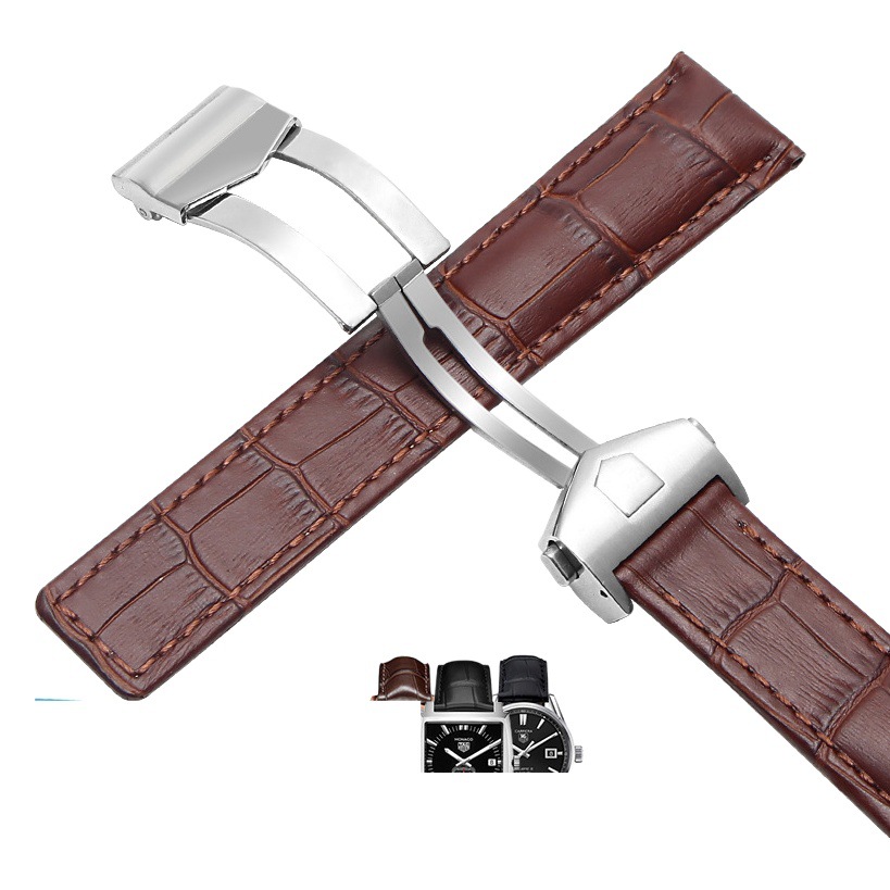 Applicable TAG Carlera Monaco Heritage Series Cowhide Strap Folding Buckle Accessories 20/22mm