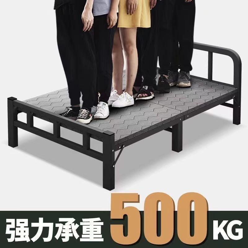 Single folding bed, home adult dormitory, simple bed, rental room, hard board bed, portable iron bed, escort bed, lunch break bed