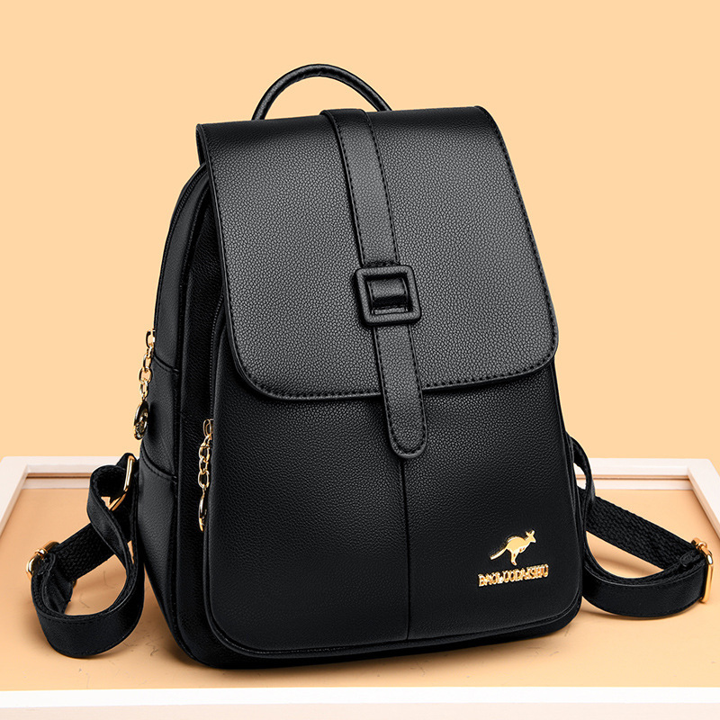 Picture of New Fashion Soft Leather Backpack Cross-border Wholesale All-match Multi-function Women's Bag Women's Portable PU Backpack