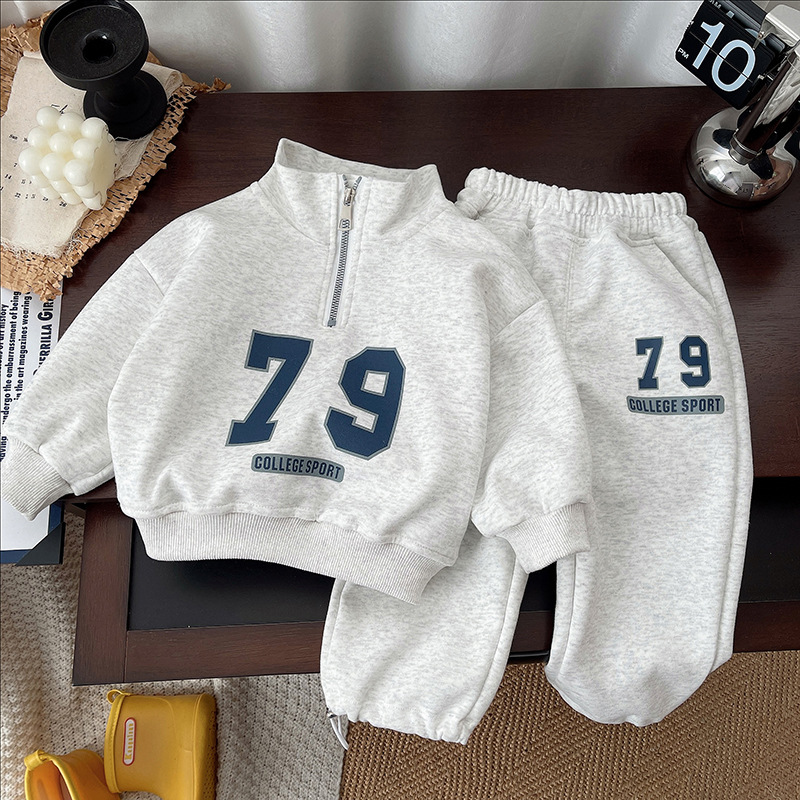 Children's Spring suit Boy's Handsome Two-Piece Fashionable 2025 New Spring and Autumn Sports Sweat suit for Little Girls