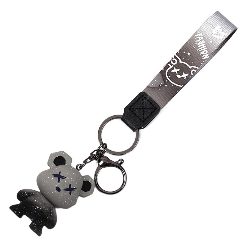 New Cartoon Color Changing Bear Keychain Doll Creative Couple Small Gift Student Schoolbag Hanging Car Key Chain