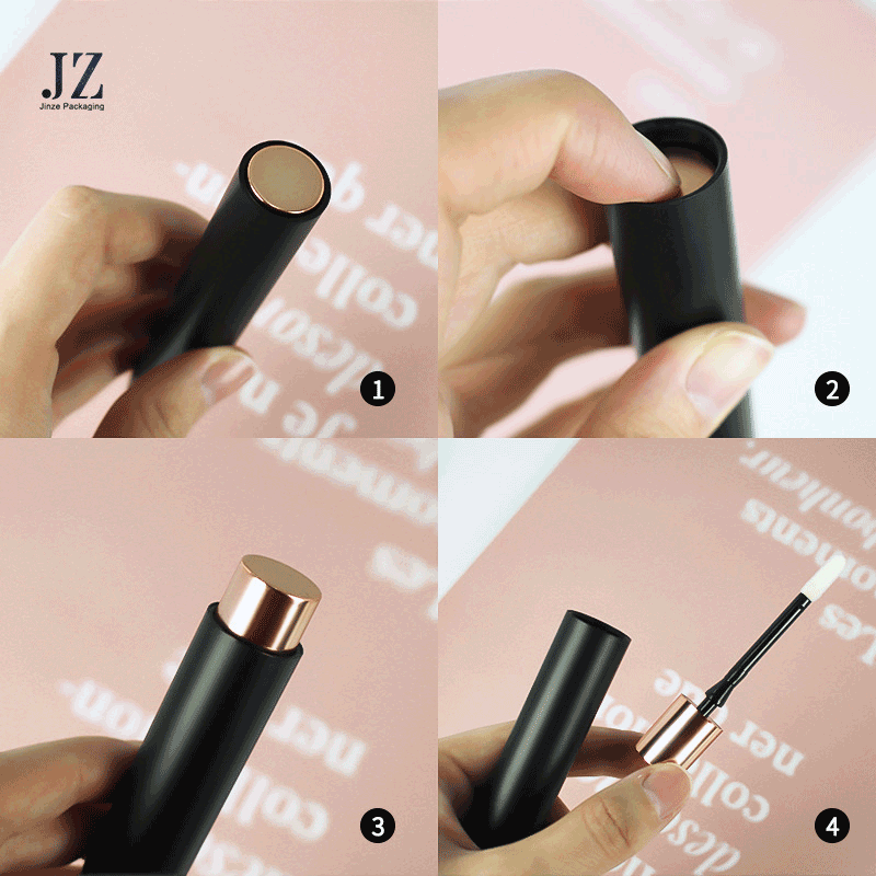 Jinze square tube round tube pressing bounce lip glaze tube 5ml plastic packaging material