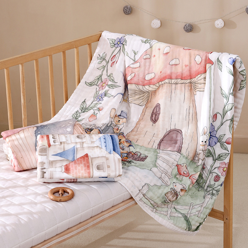 Class a six-layer cotton gauze bath towel newborn children cotton bath towel absorbent perspective baby baby blanket