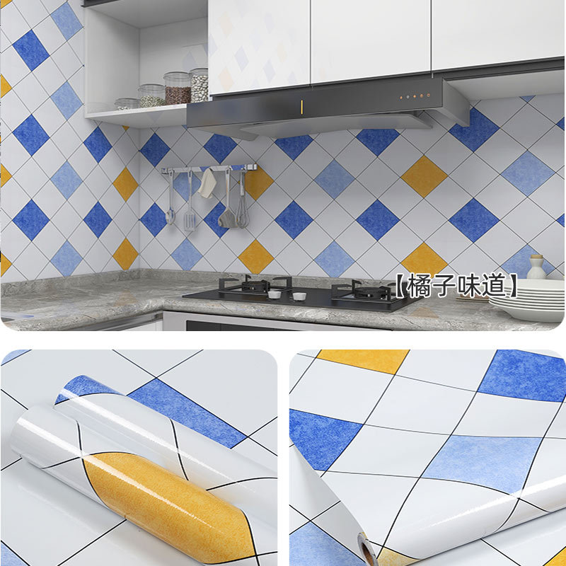Picture of Wholesale kitchen oil-proof stickers self-adhesive wall stickers bathroom renovation milk tea shop waterproof high temperature resistant stove wallpaper porcelain