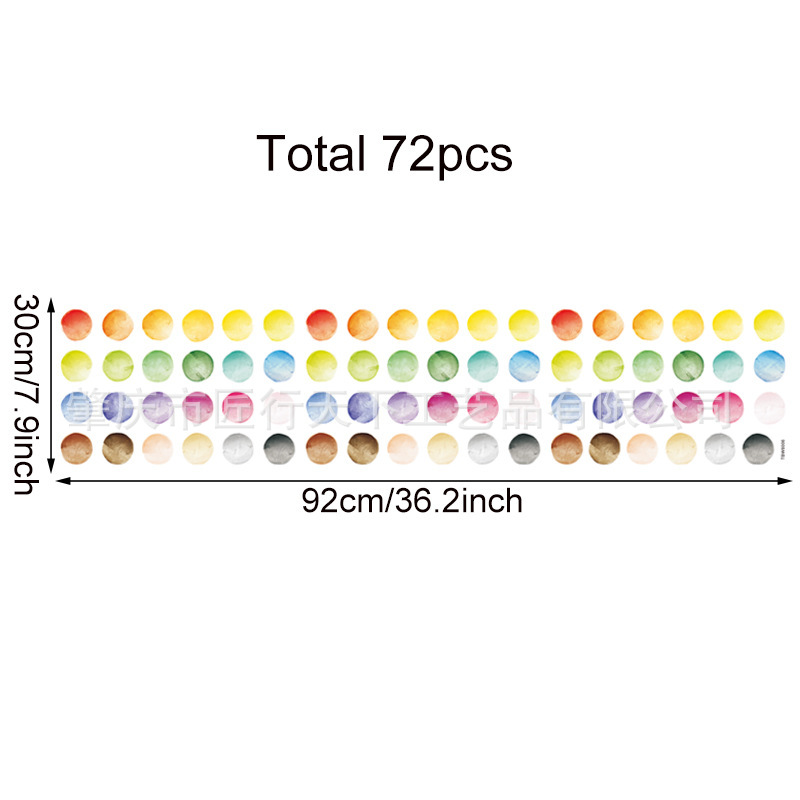 Picture of ins Bohemian Children's Room Wall Decorative Wall Stickers Graffiti Karl Color Wave Dot Kindergarten Sticker pvc