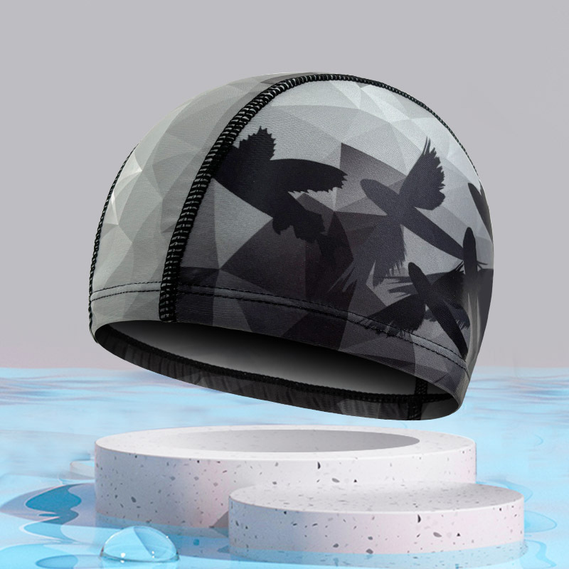 Picture of Adult color solid color swimming cap unisex cloth swimming cap three needle five thread nylon swimming cap manufacturers wholesale