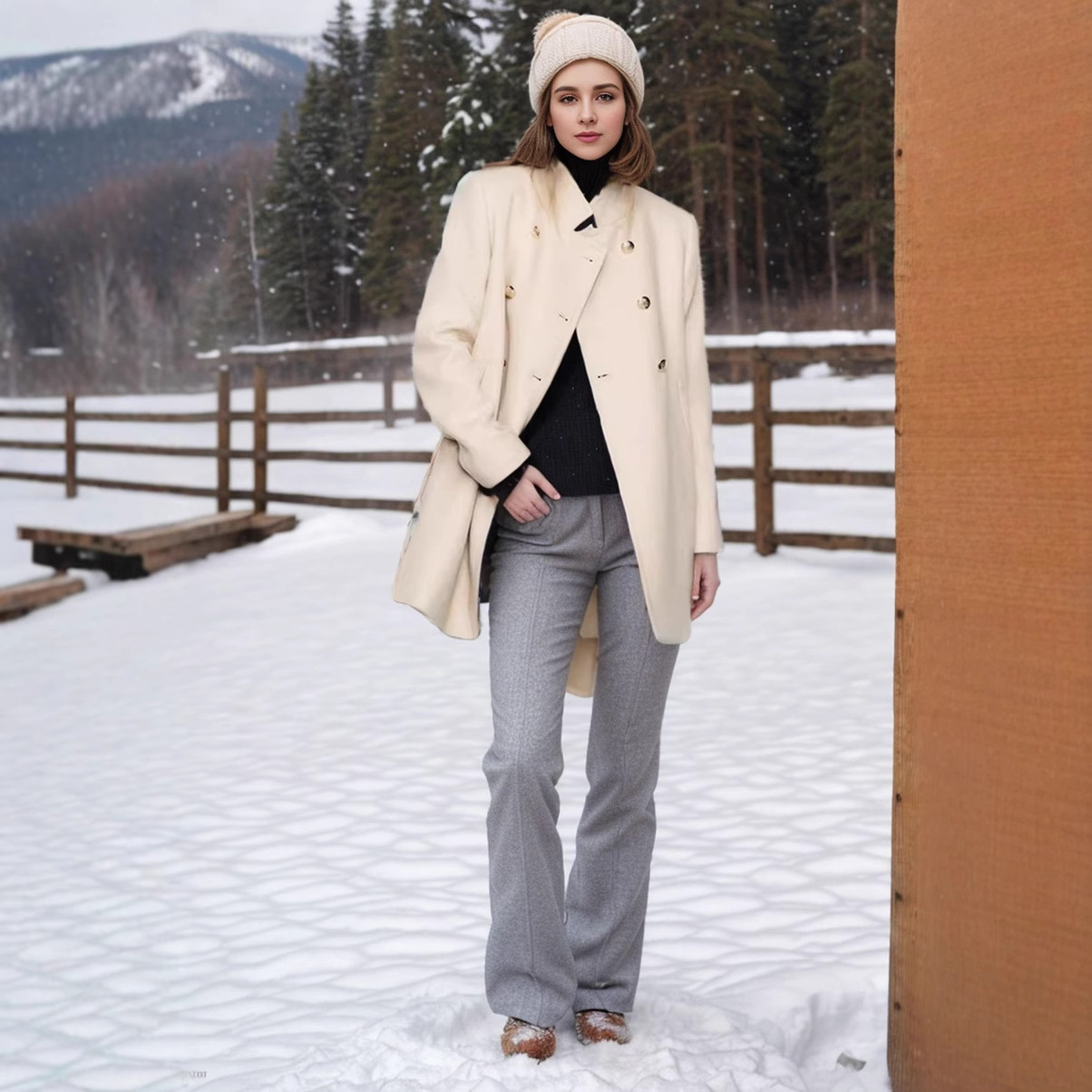 Picture of Feminine light luxury winter wool coat autumn and winter luxury women's woolen coat