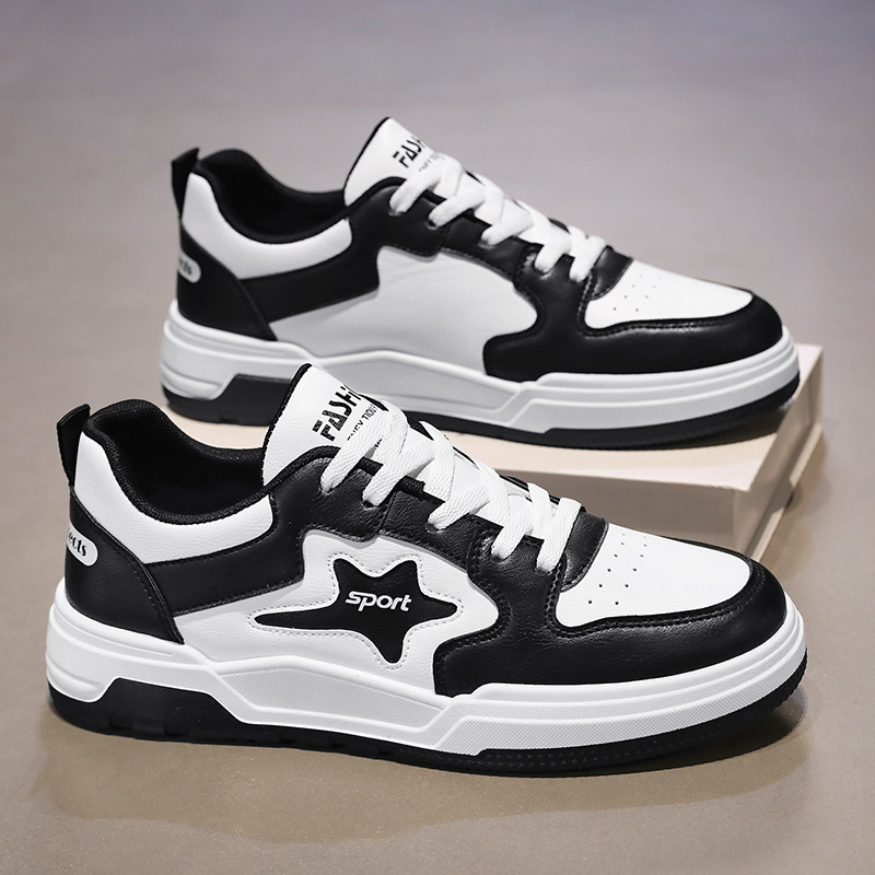 Men's Shoes 2024 Autumn New Breathable White Shoes Men's Trendy All-match Thick-soled sneaker Casual Board Shoes Trendy Shoes