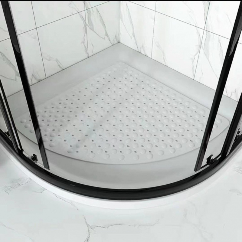 Picture of Fan-Shaped Bathroom Non-Slip Mat Bath Shower Foot Mat Hotel Bathroom Toilet Shower Room Floor Mat Large Massage