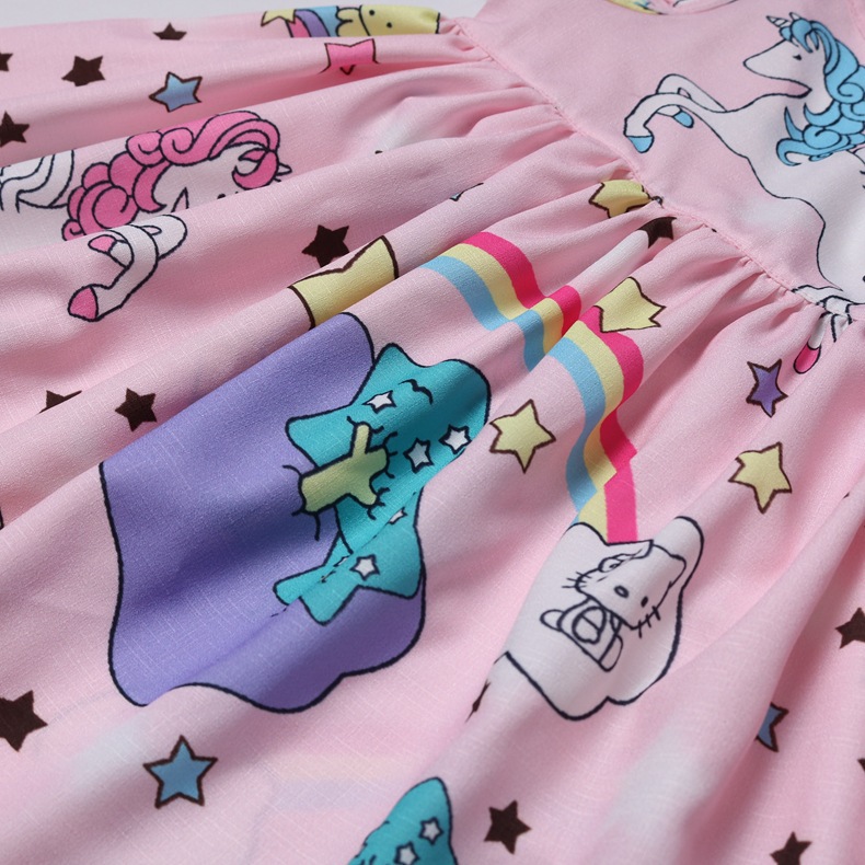 Picture of Cross-border exclusive INS explosions children's clothing Amazon/AliExpress unicorn pink children's dress 36004