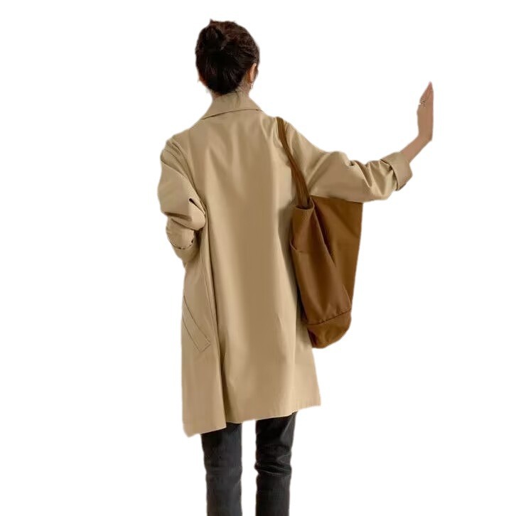 Picture of Trench coat Women's Mid-length simple early spring and autumn top women's Korean-style loose student solid color all-matching coat trendy ins fashion