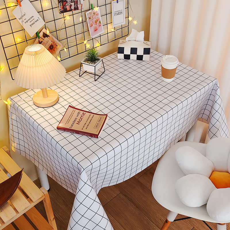 Picture of Tablecloth Waterproof and Oil-proof PVC Coffee Table Table Mat Dining Table Tablecloth Picnic Stall Student Desk Dormitory Decorative Cloth