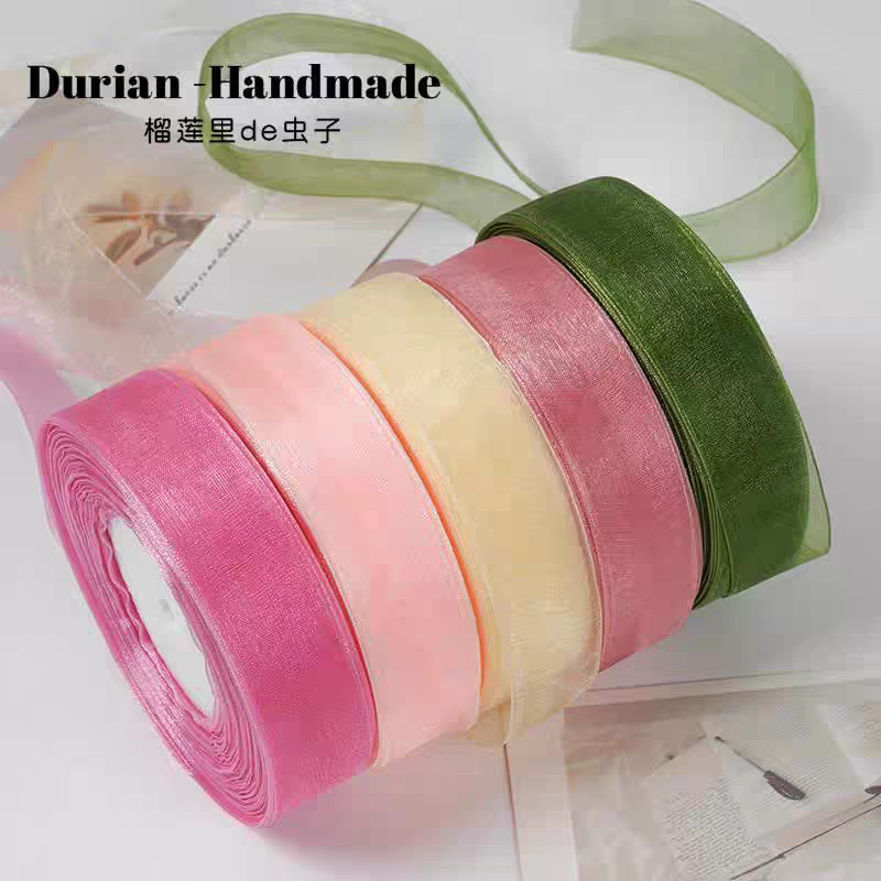 Wholesale 2.5CM flower packaging ribbon snow yarn ribbon strap baking gift handmade DIY bow tie