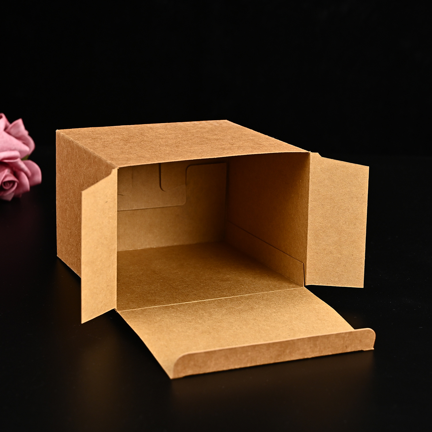 [New Style] Kraft Paper Gift Box Party Supplies Insert Bottom Box Cupcake Box Corrugated Paper Corrugated Box
