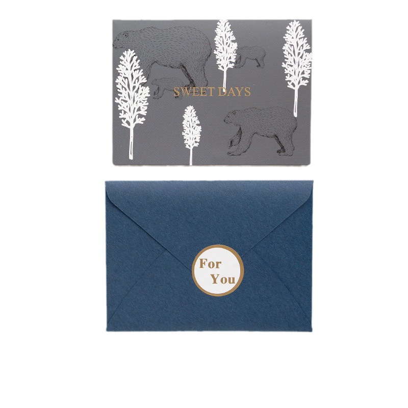 Picture of Korean Style Simple Ins Trendy Card Original Fashion Bronzing Thank You Greeting Card Birthday New Year Gift Wishes