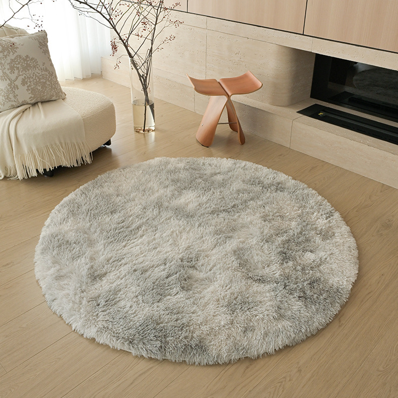Round Carpet Plush Simple Silk Wool Living Room Study Computer Chair Massage Chair Foot Pad Home Bedroom Bedside Blanket