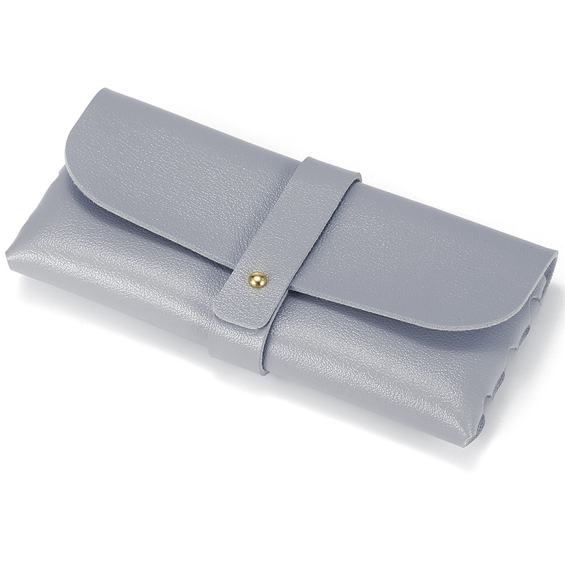 Picture of Glasses case black leather glasses case PVC nail buckle soft bag sunglasses case sunglasses case printable LOGO batch