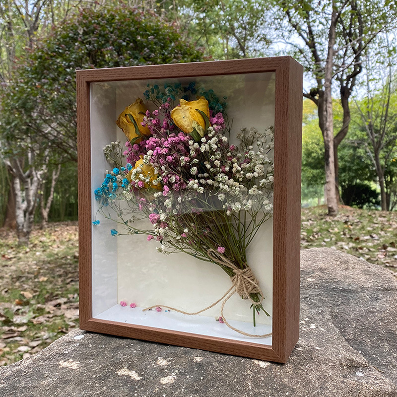Picture of Stereo Hollow Dried Flower Photo Frame Handmade Clay Picture Frame Table Immortal Flower Butterfly Specimen Frame DIY Frame Wholesale