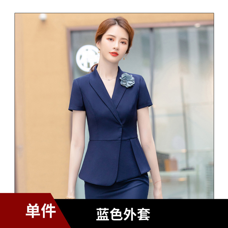 Picture of Jindian work clothes suit summer gray temperament professional suit jewelry shop work hotel front desk work clothes for women