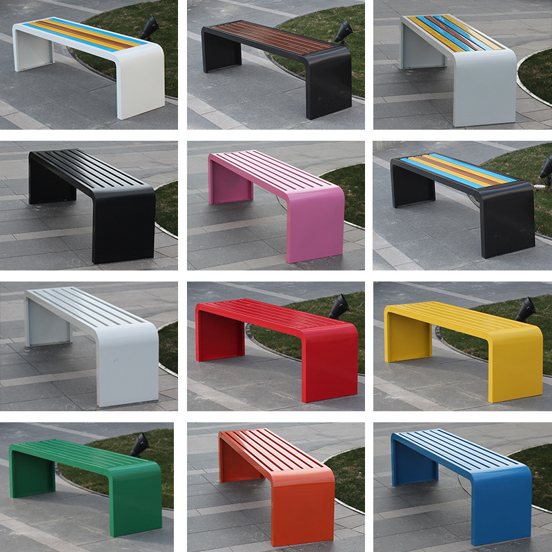 Wholesale Park Chairs, Outdoor Benches, Stainless Steel, Iron Art, Anti-Corrosion Plastic Wood, Square Community Courtyard, Shopping Mall Open-Air Chairs