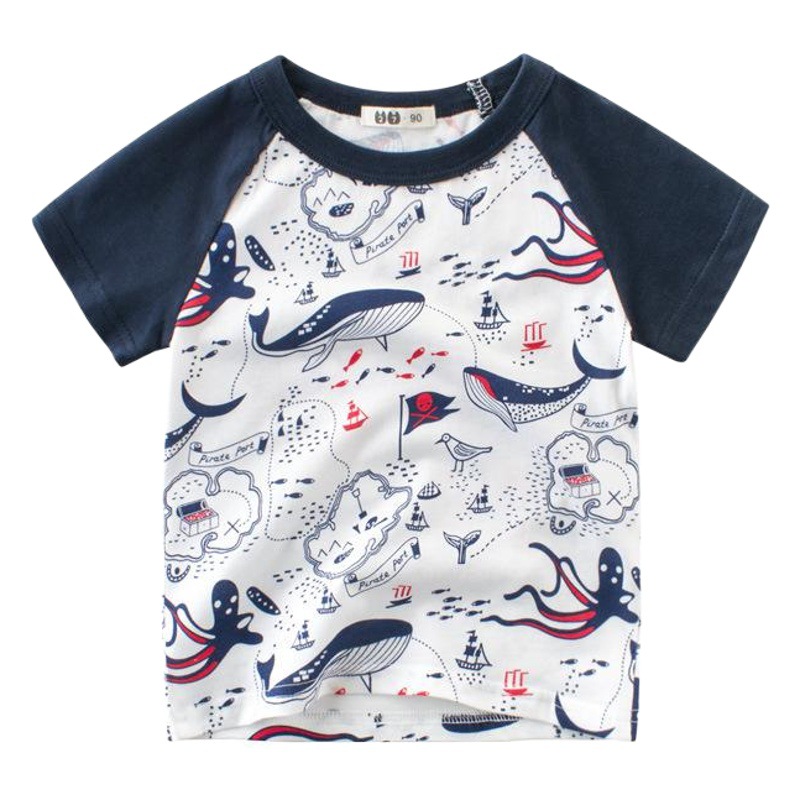 Children's summer clothes boys short sleeve T-shirt kids wear trend baby clothes Korean children's clothing a generation of hair