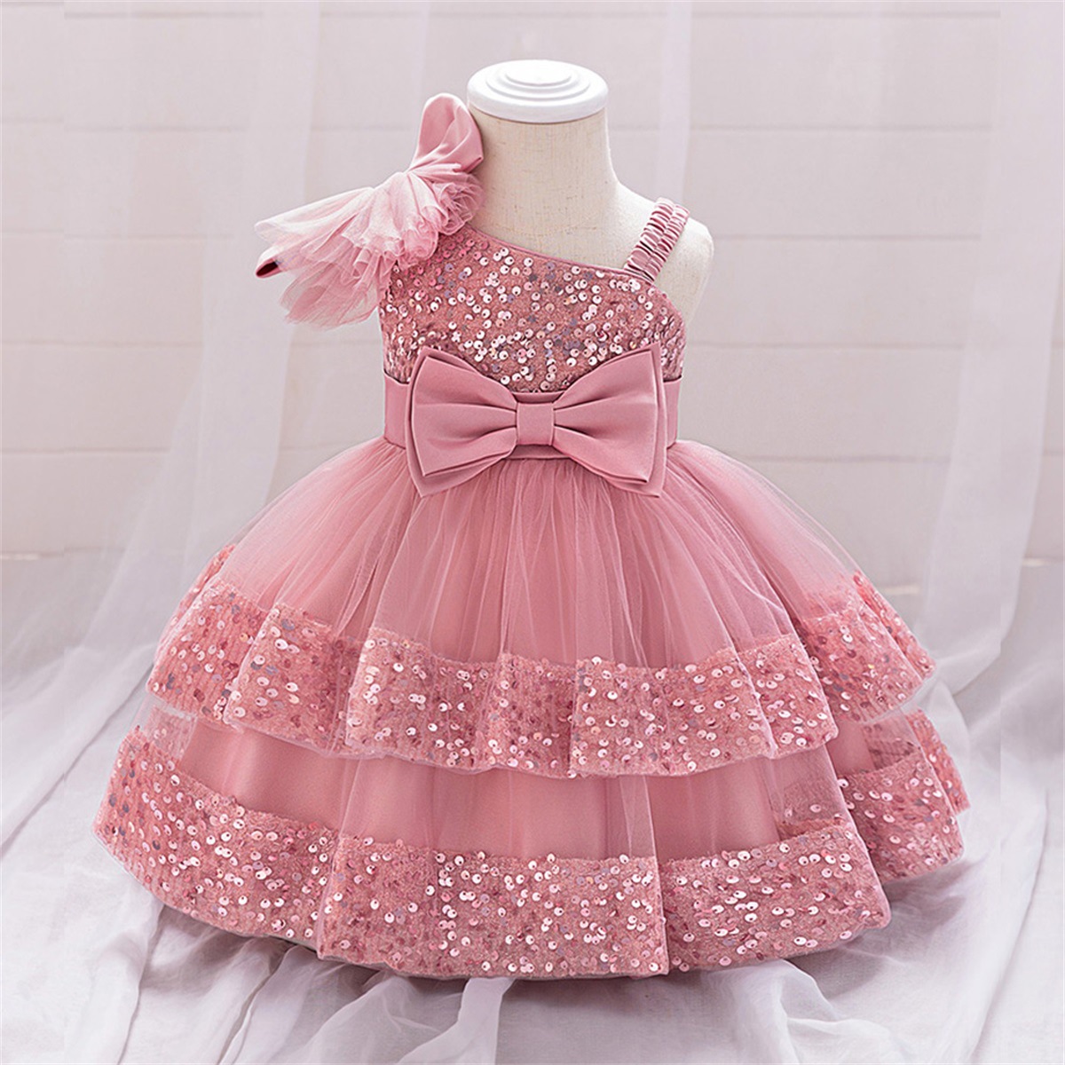 European and American Style Children's Princess Dress Floral Children's Mesh Dress Birthday First Birthday Outfit Summer Wholesale