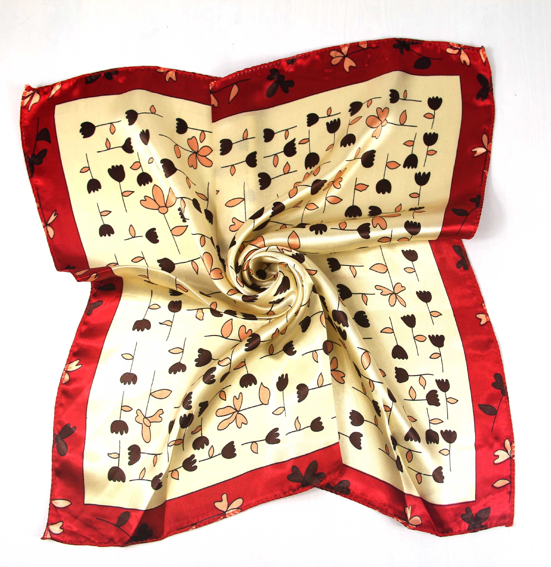 Picture of Korean Style New Autumn and Winter Small Silk Scarf Women's Imitation Silk Versatile Professional Small Square Scarf Manufacturer Wholesale Hangzhou Silk Scarf