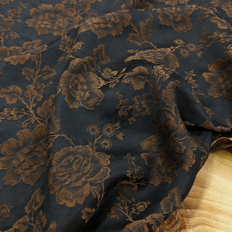 Heavy Satin Jacquard Silk Fabric with Traditional Craftsmanship, Vintage-Style Fabric for Clothing and Shoes, Handmade DIY Material