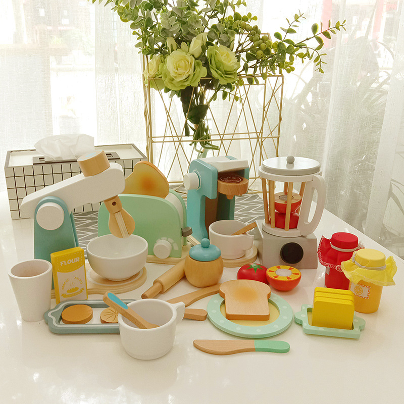 Children's Simulation Kitchen Set Export Brand Girl's Birthday Gift Baby Wooden Cheek Play House Toys