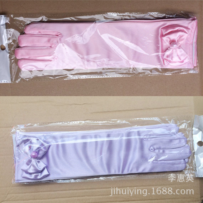 Picture of Children's Dance Clothing Princess Dress Long Long Gloves Flower Girl Dress Bow Gloves Cross-Border
