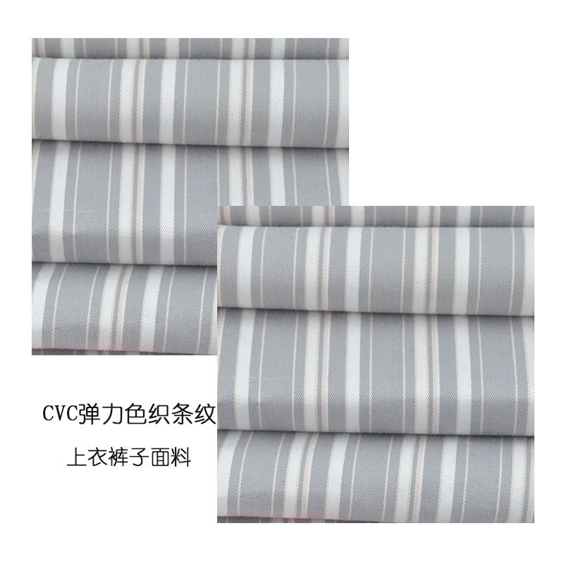Cotton polyester stretch yarn-dyed plaid 40/2 * 150D polyester cotton yarn-dyed fabric fashion vertical stripe cotton polyester interwoven fabric