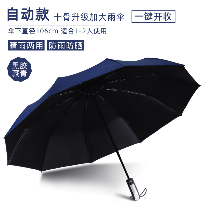 Picture of Full-automatic rain and shine dual-purpose umbrella men's and women's folding umbrella reinforced sunscreen large number wholesale advertising umbrella custom logo