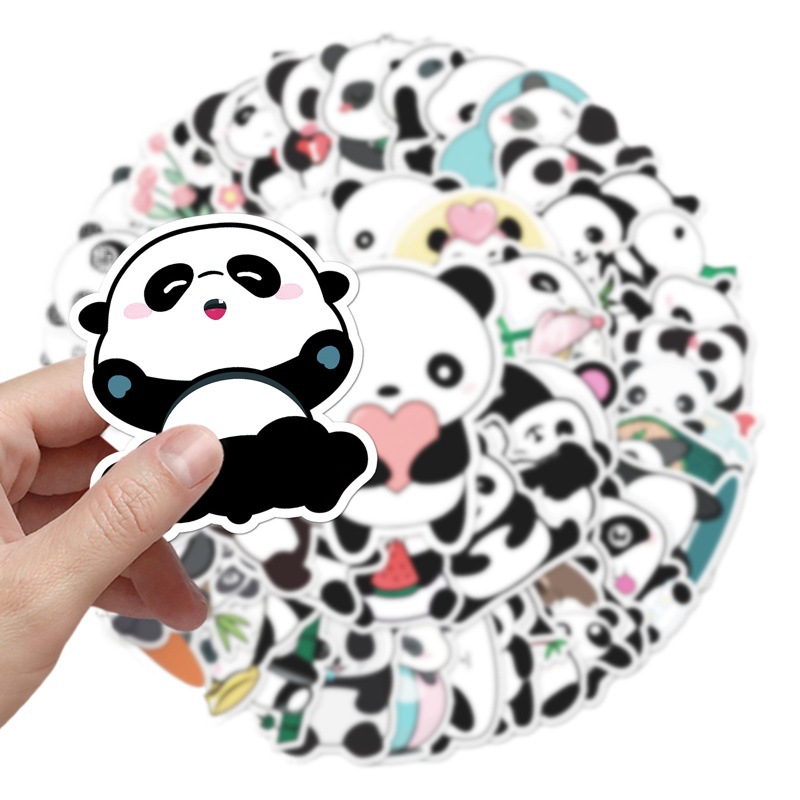 50 Panda Graffiti Stickers Cartoon Cute Animal Stickers DIY Luggage Phone Water Cup Car Stickers