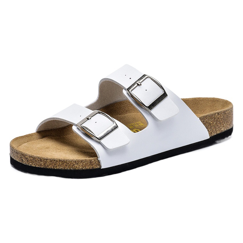 Cross-border Slippers 2023 Summer Fashion Slippers Couples Drag Cork Outdoor Shoes Flat Double Buckle Beach Cool Shoes