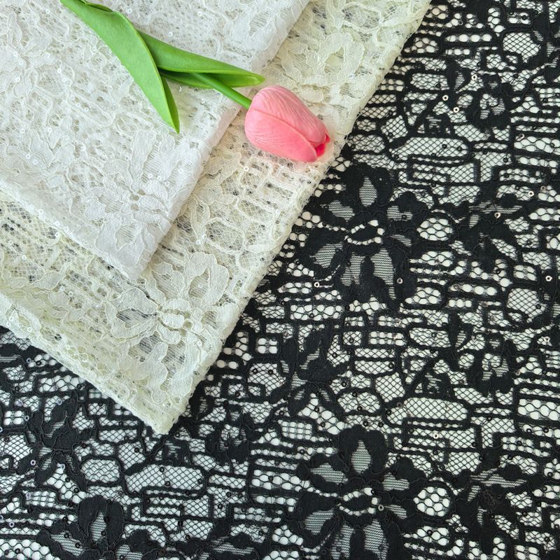 Manufacturer supplies mesh, sply lace fabric, hollow-out women's fashion dress fabric, mesh fabric, flat embroidery