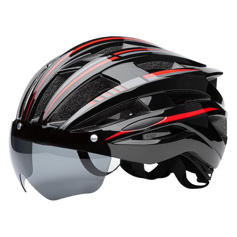 Factory wholesale bicycle helmet integrated magnetic goggles riding helmet road bike riding helmet